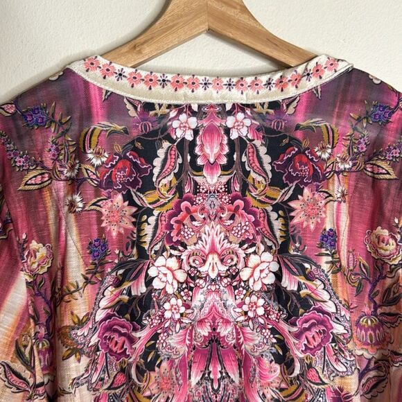 Farmers Market by One World Printed Knit Velvet Bib Bell Sleeve Top size XL - Picture 12 of 12